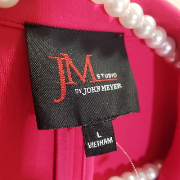 JM Studio by John Meyer Women's Pink Bling Rhinestone Blazer NWT (Large) - Picture 6 of 9